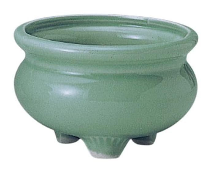 Three-legged Celadon Incense Burner [4.5 Inches]  Buddhist Altar Supplies, Home Memorial Supplies, Urn Use