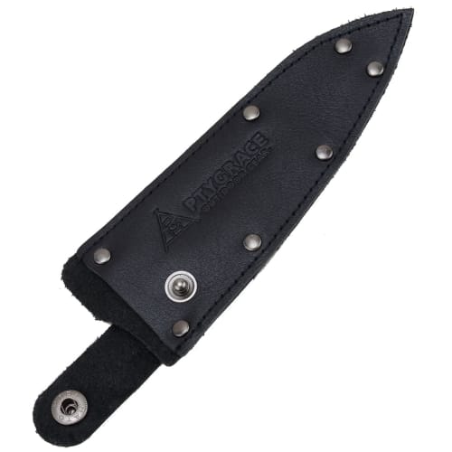 Katariki Shoji PTYGRACE Outdoor Knife Case, Blade Length Approx. 12cm, Genuine Leather, Made in Japan, Black