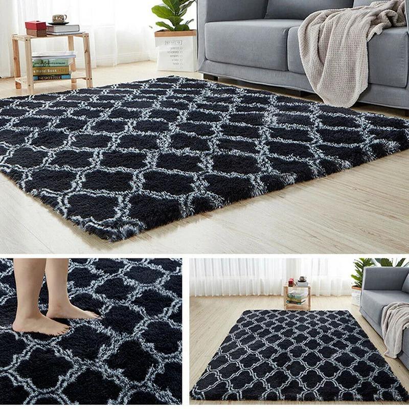 Rainbow Colorful Carpet Fluffy Rugs Tie Dyeing Soft Plush Shag Area Rug Anti-Slip Carpets For Living Room Bedroom Floor Mats