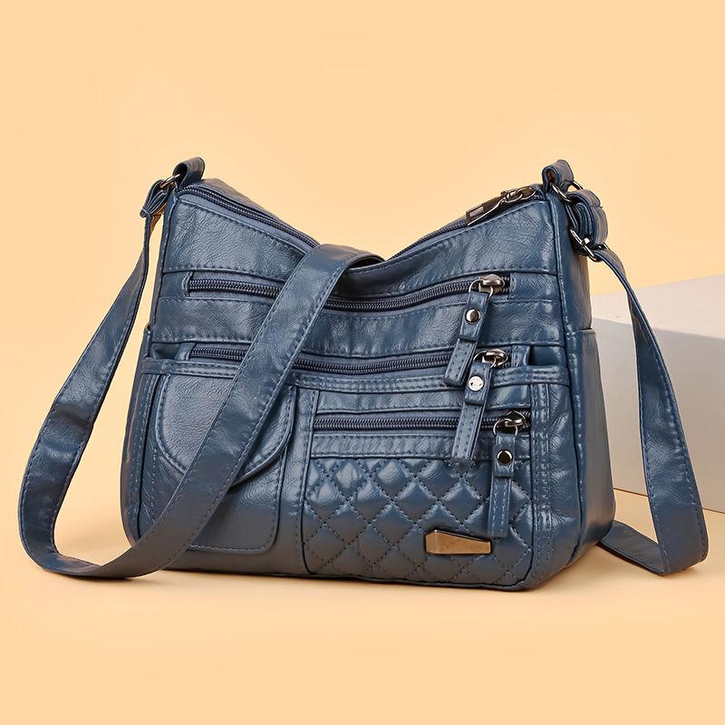 Ladies' Fashionable PU Leather Multi-layer Large Capacity Versatile Women's Bag, Single Shoulder Crossbody Bag