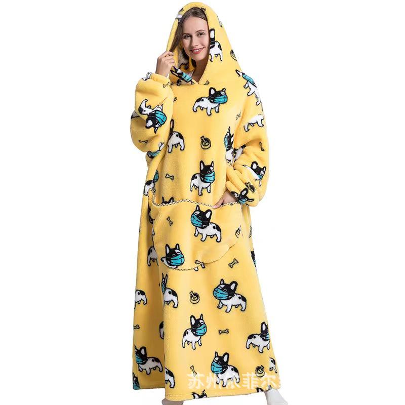 2023 Hooded Oversized Flannel Blanket Clothing for Men & Women – Extended Length for Warmth