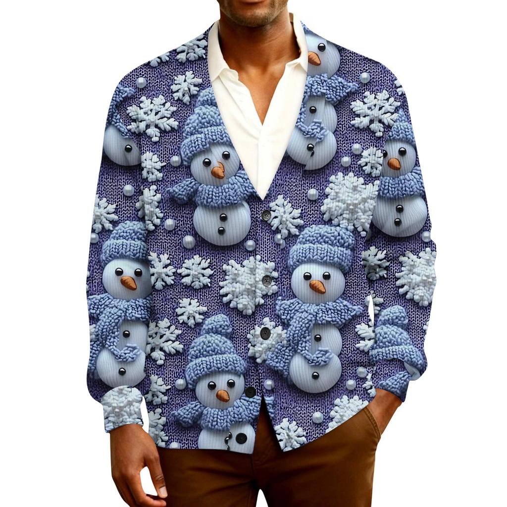 Men's Ribbed Knit Long-Sleeve Cardigan