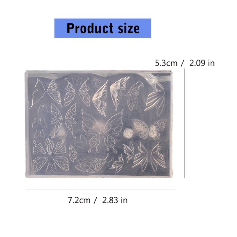Mehrzweck Silikonform für Nail Art für 3D-Designs Schmetterling Sterne Mondmuster Tragbar für Acryl DIY Basteln
