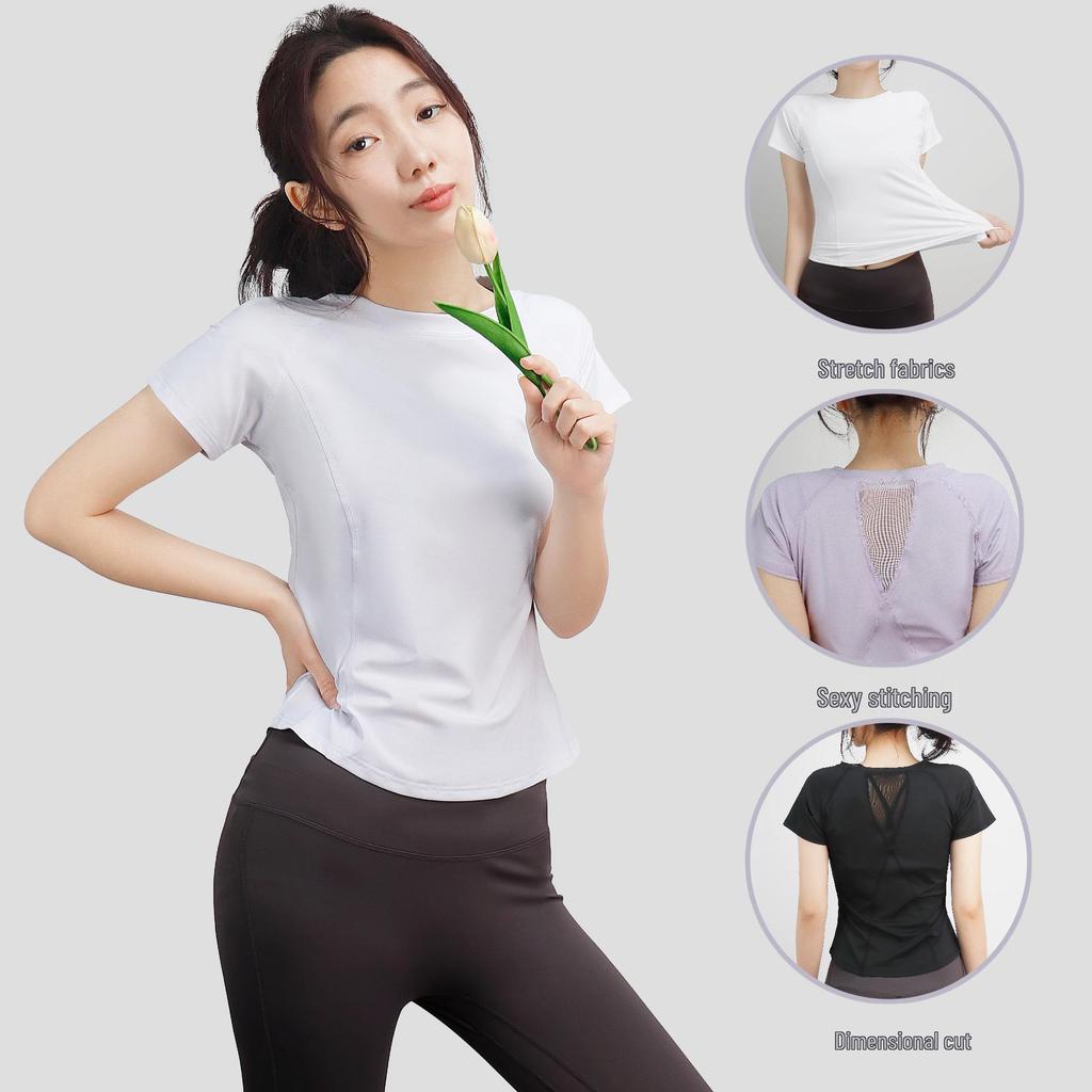 Women's Quick-Dry Slim Fit Short Sleeve Yoga & Running Top