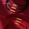 Simple Style Good Luck Red Leather Bracelet For Unisex Grade 2mm DIY Beaded Stainless Steel Thin Bracelet Female Fashion Jewelry