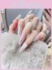 New Handmade Almond-shaped Cat Eye Nail Art With Sparkling Rhinestones Removable Fake Nail Stickers