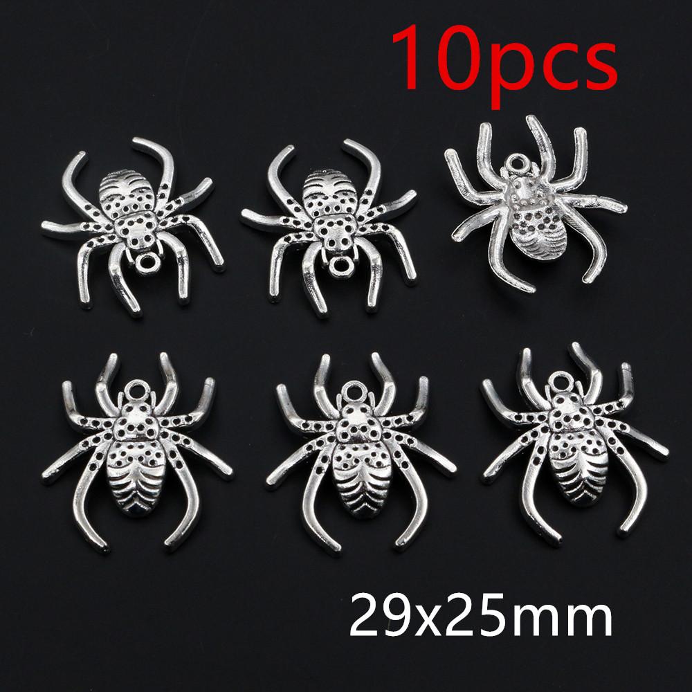 10-20pcs Antique Silver Plated Spider Handmade Charms Pendant DIY Jewelry Making Accessories Findings for Bracelet Necklace