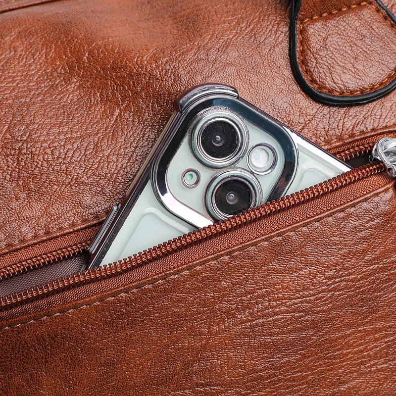 Chic Women's Leather Top-Handle Bag Versatile Crossbody Purse for Daily & Casual Use