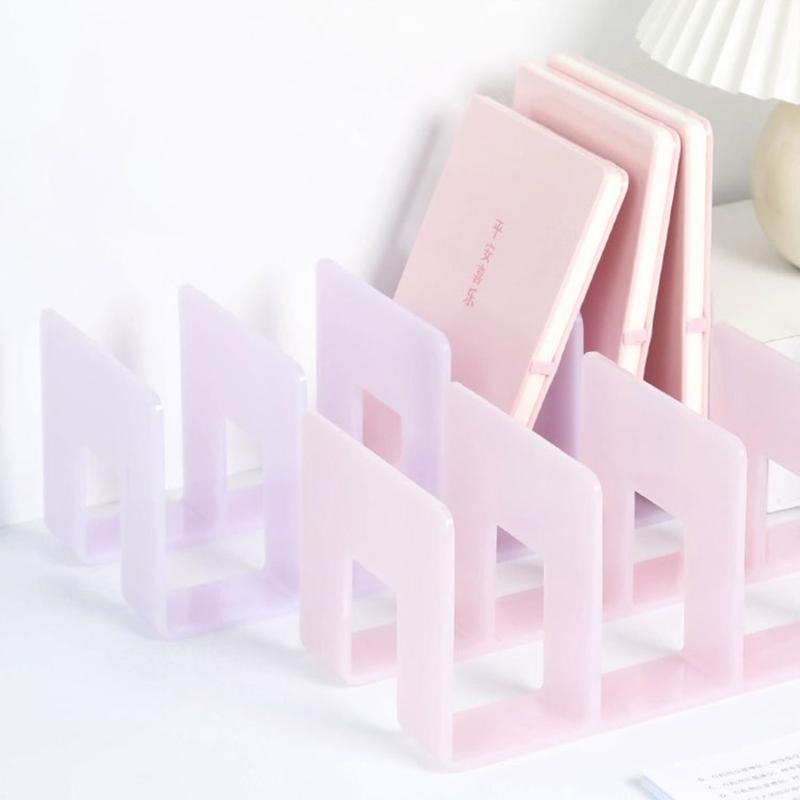 Desktop Organizer Bookends Book Storage Box Desk Bookshelf Office Book Holder