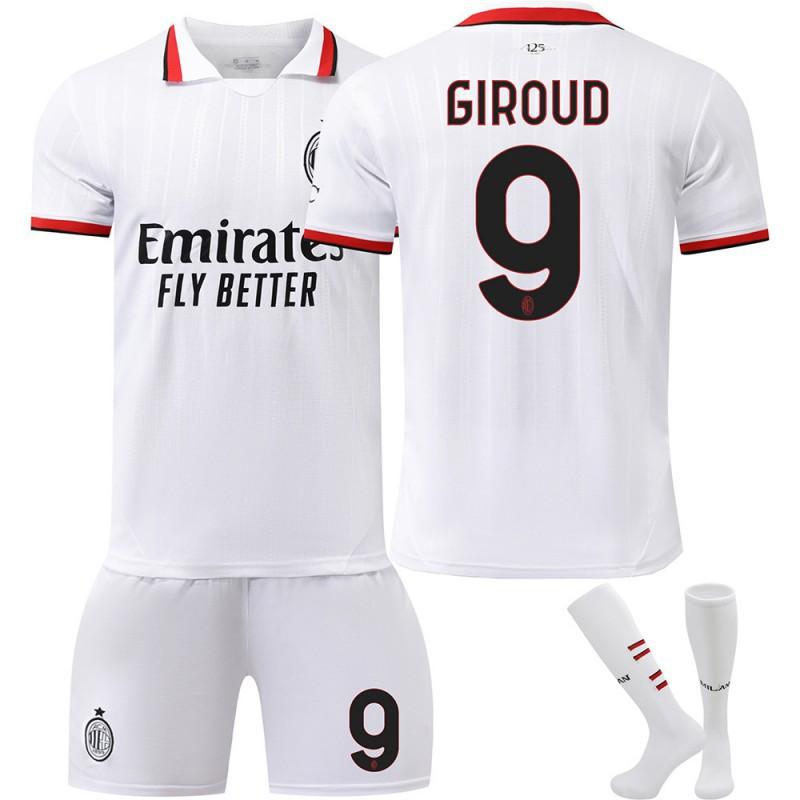 2526AC Away Football Uniform No. 9 Giroud 10 Leo Milan 11 Pulisic Jersey Set