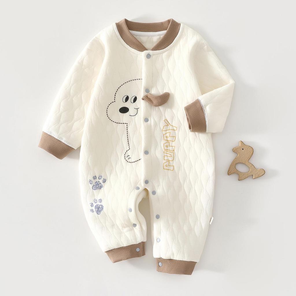 Anyang Baby Bodysuit: Three-Layer Warm, No-Bone Design, Air Cotton Newborn Crawling Suit