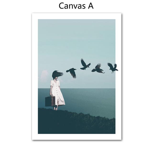 Abstraktní Severská velryba Kouzelná konvice Potápění Víno Taneční stěna Umělecká reprodukce Plakát Obraz na plátně Domácí dekorace Obrazy do obývacího pokoje