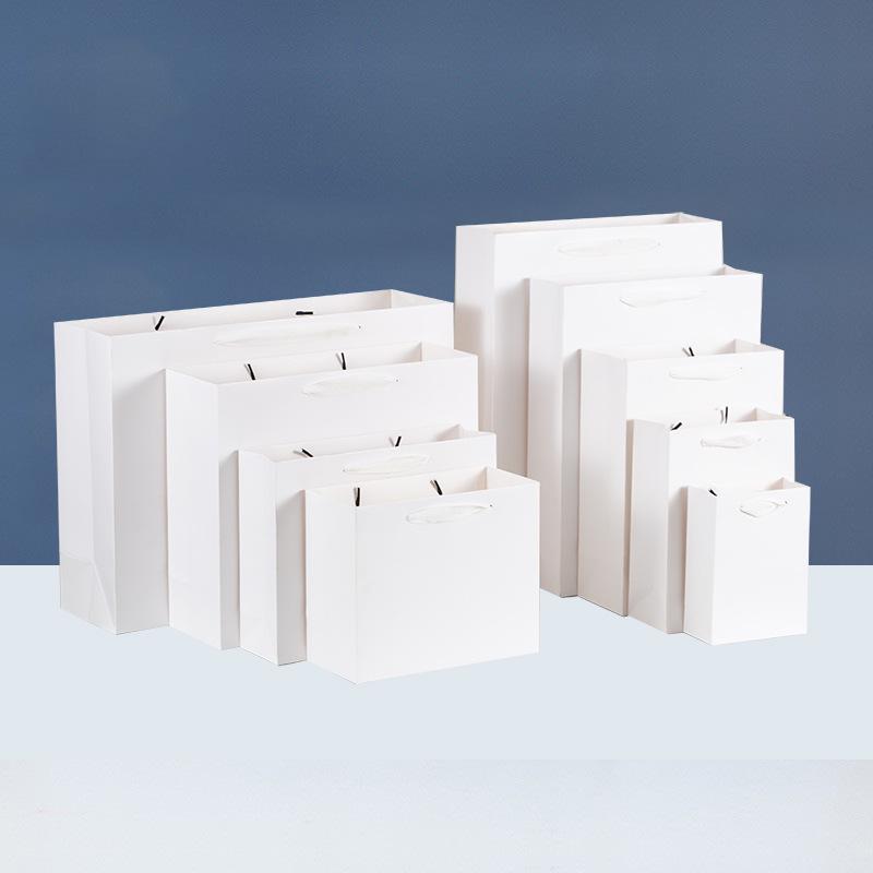 Shouheng Thickened Cowhide Gift Tote: White Card Paper Bag for Clothing & Souvenirs