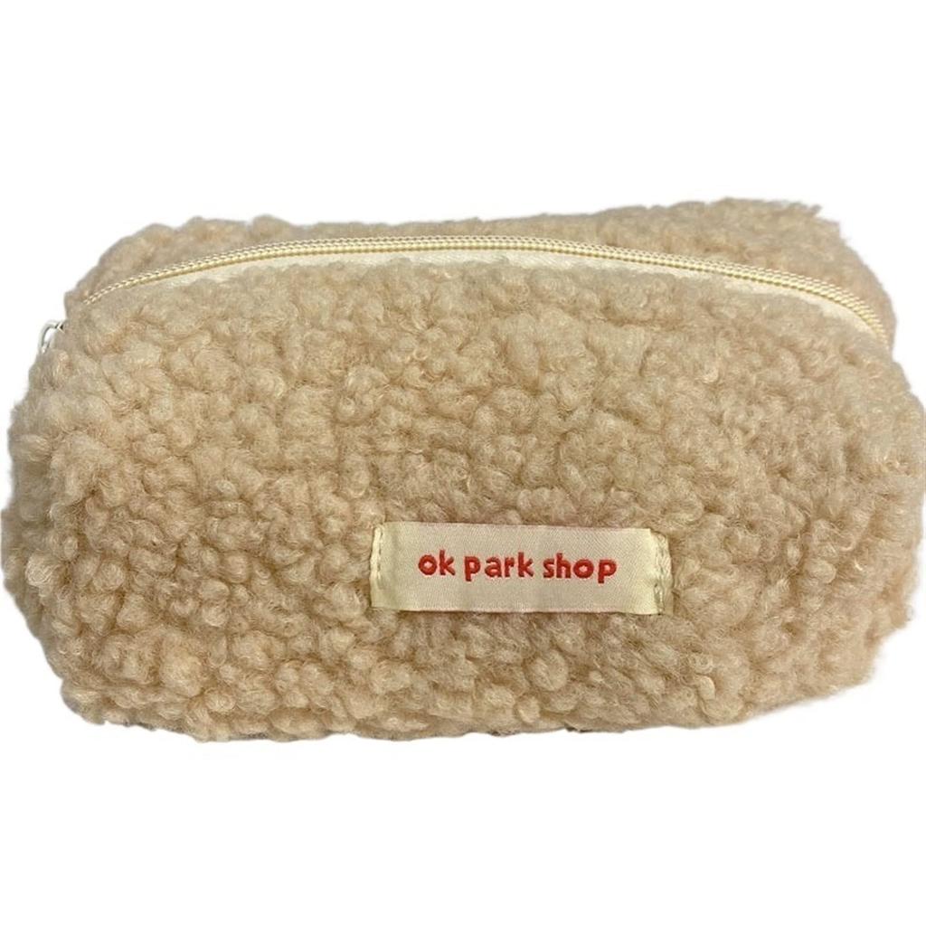 Lamb Hair Cosmetic Bag Plush Storage Cute Stationery Bag Pencil Case Large Capacity Travel Cosmetic Makeup Bag Accessories