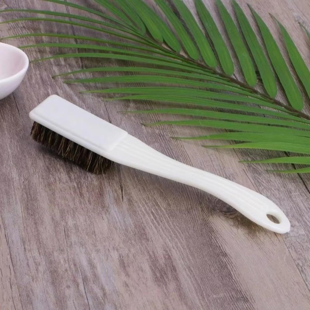 Natural Boar Hair Shoe Brush Interior Cleaning Long Handle Car Interior Brush Soft Bristle Automotive Detailing Brush