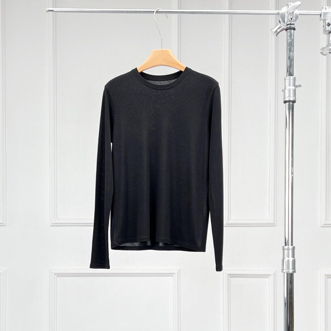 

[Серия UpperClass] Женский топ из шерсти Tencel с круглым вырезом и длинными рукавами