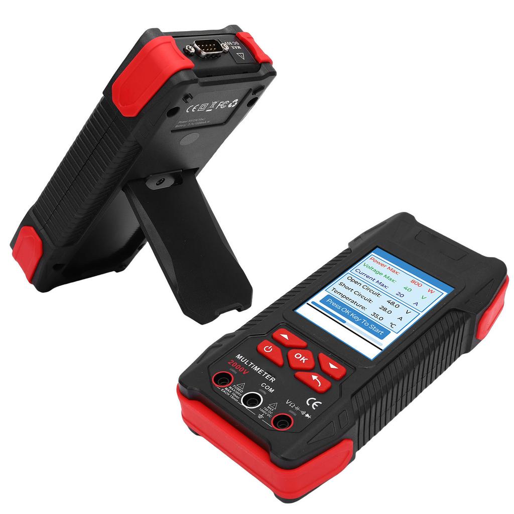 Solar MPPT Tester Multimeter 2000W Photovoltaic Panel 60000 Counts Digital Watt Meter 2 in 1 Portable Tool AC DC High