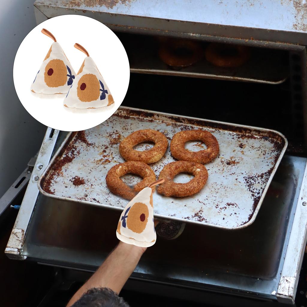 2Pcs Pot Handle Gloves Triangle Shape Heat Insulated Anti Scald Cooking Pot Lid Cover Kitchen Helper Kitchen Accessory