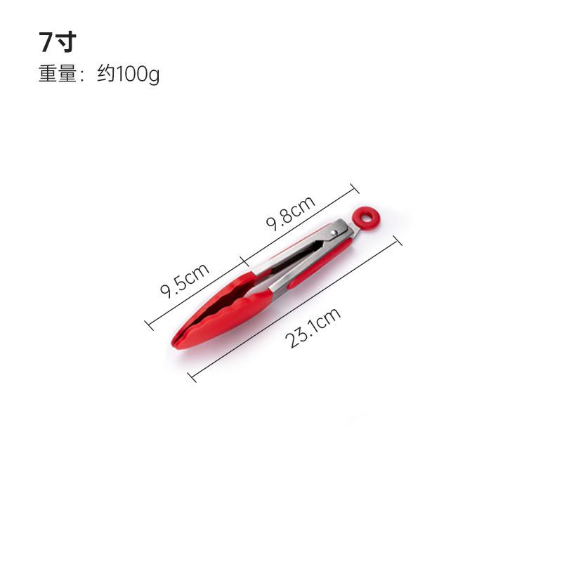 Outdoor camping silicone food tongs stainless steel barbecue tongs food tongs steak tongs heat-resistant kitchen tool tongs