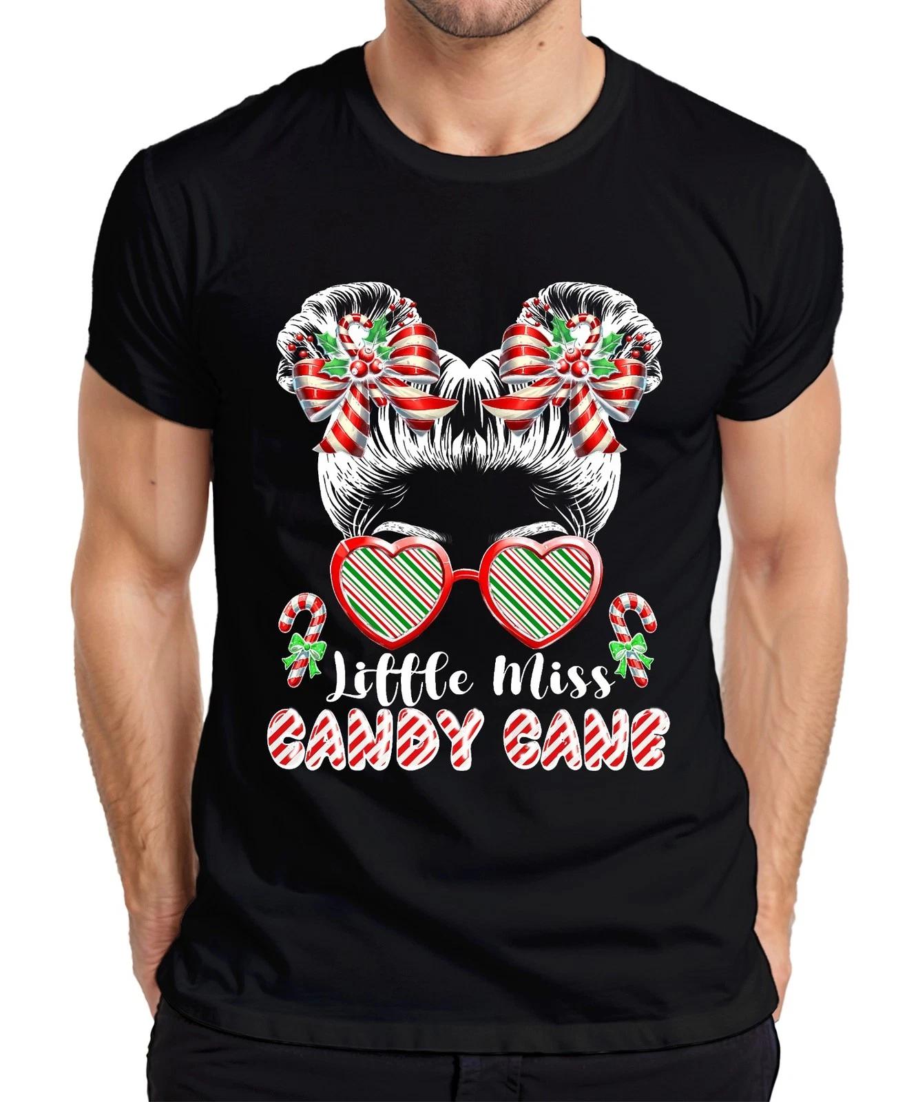 Little Miss Candy Cane Christmas girls sweet bow heart cute Herren T-Shirt S