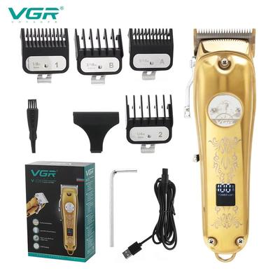 Men's Professional Stainless Steel Blade Waterproof Electric Hair Clippers Retro Oily Hair Clipper LCD Display Cutting No Card Power Clippers