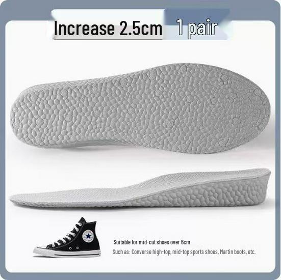 Shock-Absorbing, Non-Collapsing Height Increase Insoles – Invisible, Comfortable, Breathable, and Odor-Resistant for Men & Women