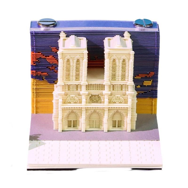 3D Paper Carving Art Craftwork Memo Pad Notepad Note Pad Desk Decoration Creative Diy Decorative Gift For Christmas Housewarming