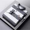 Gestreiftes Baumwollhemd für Herren mittleren Alters, langärmeliges T-Shirt für Herren mittleren Alters, ST-Shirt