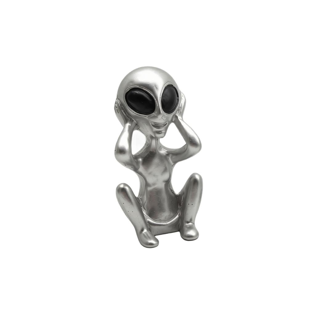 Modern Alien Figurine Sculpture Sitting Pose Home Decor Sculpture Statue for Desk Shelf Office Decoration Unique Design Art Piece