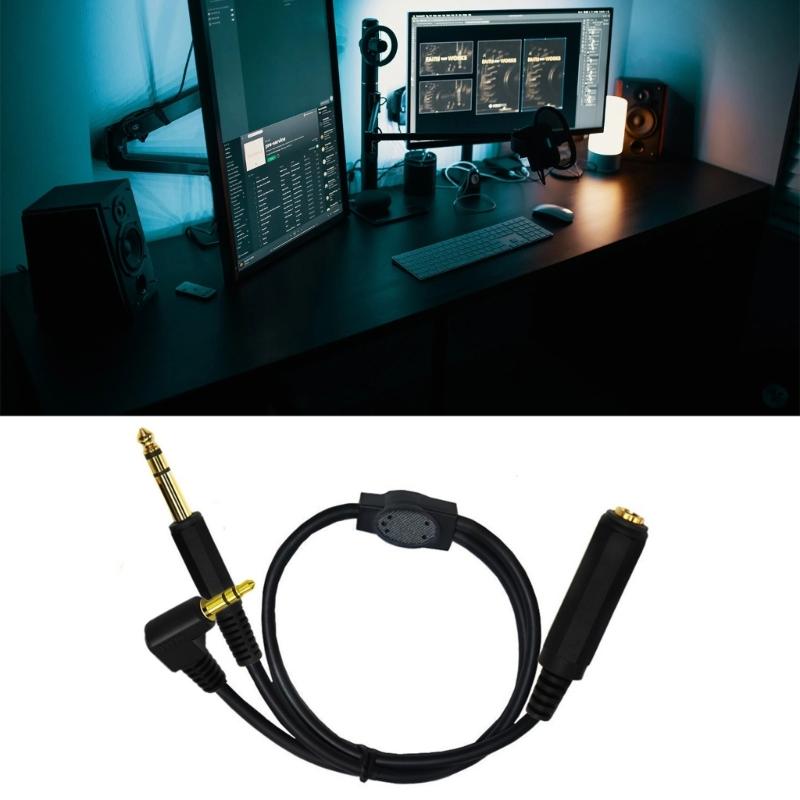 Gold-Plated 6.35mm 1/4" Female to 6.35mm 1/4" Male Cable Stereo Audio Adapter Y Splitter Cable 6.35mm to 3.5mm Male