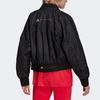 Adidas Solid Color Stand Collar Pilot Jacket Women Jacket Black GS1393