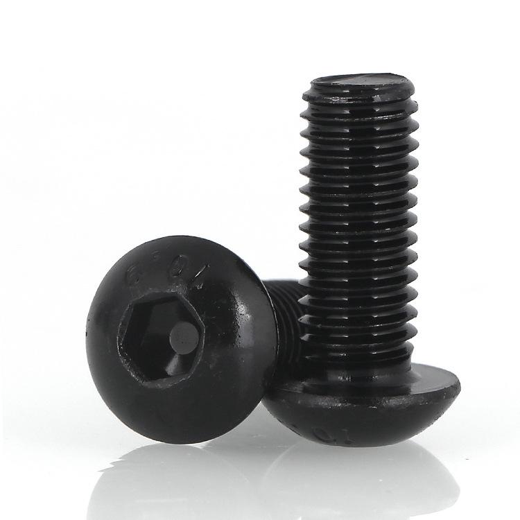 Round Head Hex Socket Bolts | Class 10.9 | Pan Head Machine Screws | Blackened | High Strength | Sizes: M8, M10, M12, M16