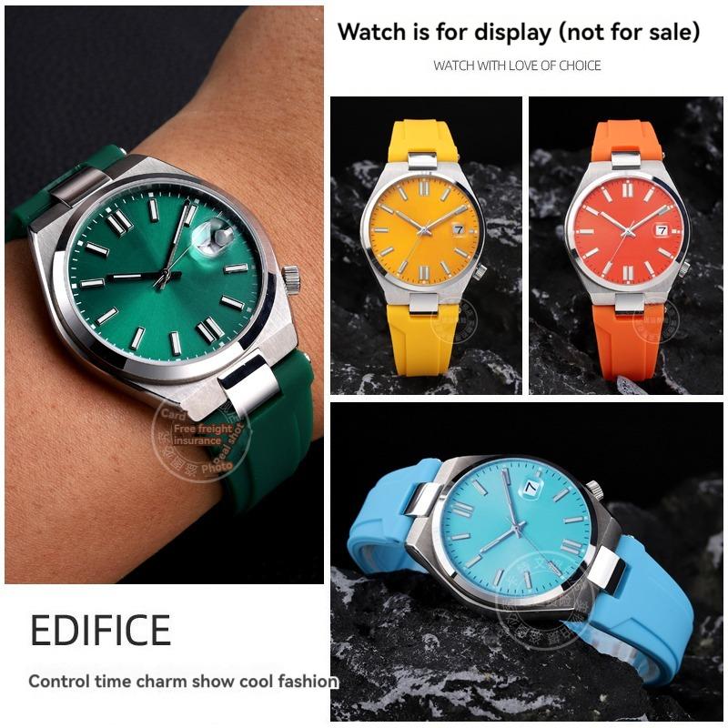 Watchband For Citizen ME Series NJ0150/0151/0158 Modified Version Rubber Silicone Watchband Yellow Green Sky Blue Concave Joint Watchstrap