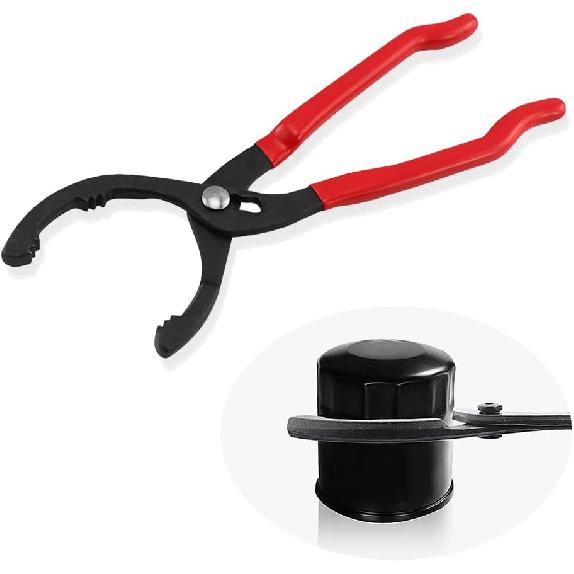 Salior 12'' Oil Filters Removal Specialty Tool Oil Filter Wrench,3-Position Adjustable+15°Bent Angle Head Design Oil Filter Pliers For 45-150Mm