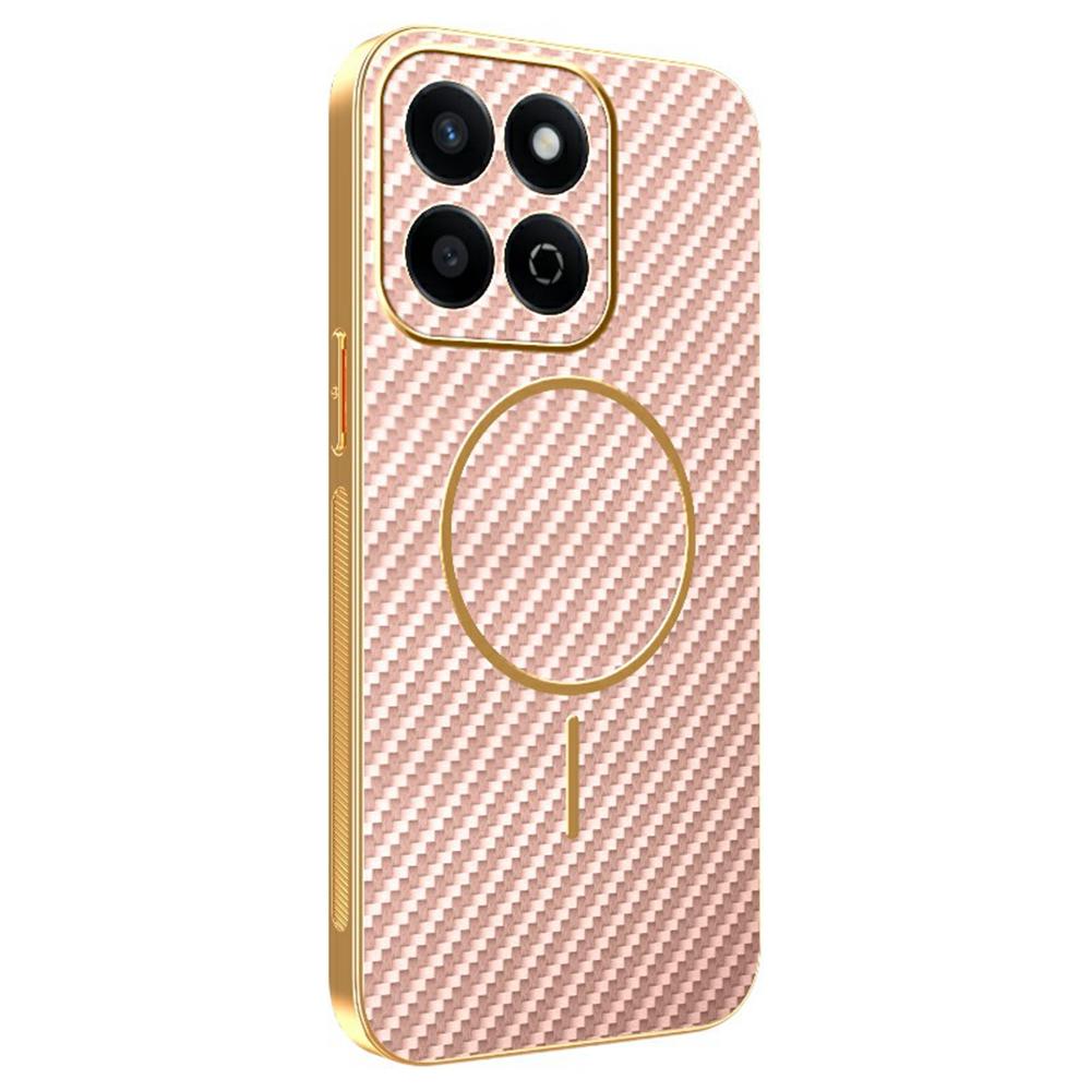 For Honor 200 Smart 5G/X7c 4G Phone Case Carbon Fiber Textured Electroplated TPU Back Cover