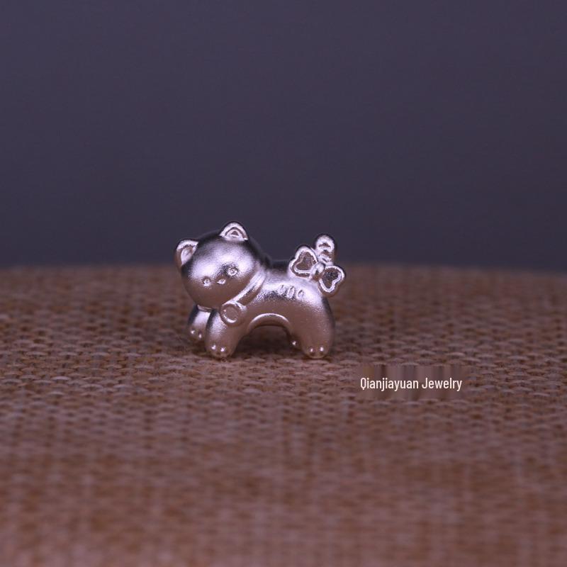 

Sterling Silver Bowknot Kitten Beaded Rope Accessory - Handmade Cute Kitten Amusement Park Theme.
