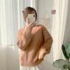 Imitation Mink Sweater Pullover Women Autumn and Winter New Warm Loose V-neck Solid Long Sleeve Pullover Sweater Female Top