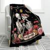 Moon Mushroom Floral Print Blankets for Adult Kid, Witchy Gothic Theme Birthday Party Decorations for Living Room Bedroom Office