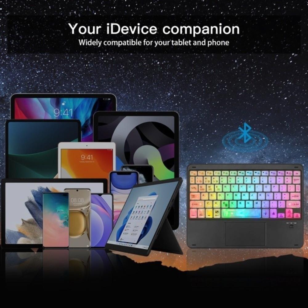Colorful Luminous Bluetooth Keyboard Backlit Portable Keyboard Wireless Keyboard  Notebook