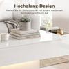LED Coffee Table with Storage, High Gloss, Modern, 2 Drawers & Remote Control, White