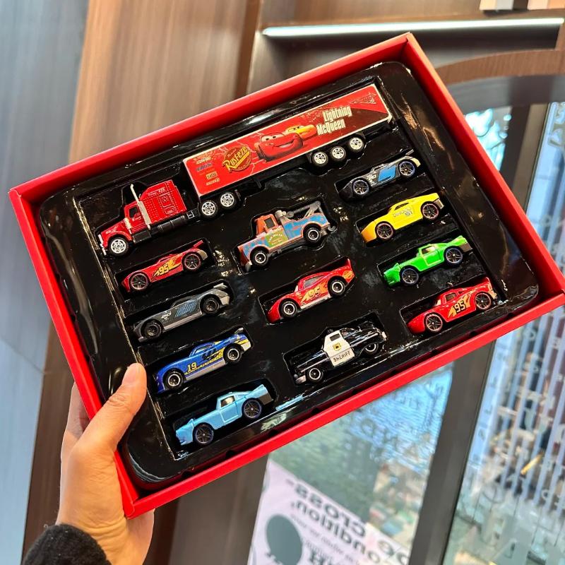 Pixar Cars Lightning Mcqueen 12Pcs Metal Diecast Car Model Toy Truck Gift Box For Kids Boys Birthday Party Gift