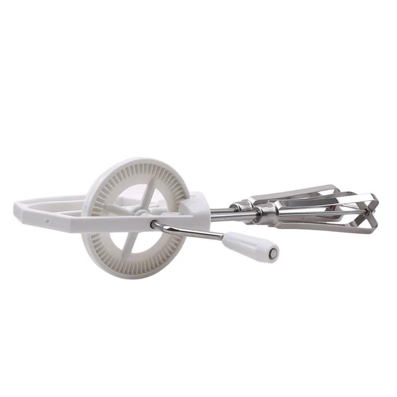 Nerezová ocelová rotační ruční šlehačka, šlehač vajec, dvojúčelový plastový mixér, kuchyňský nástroj na vaření