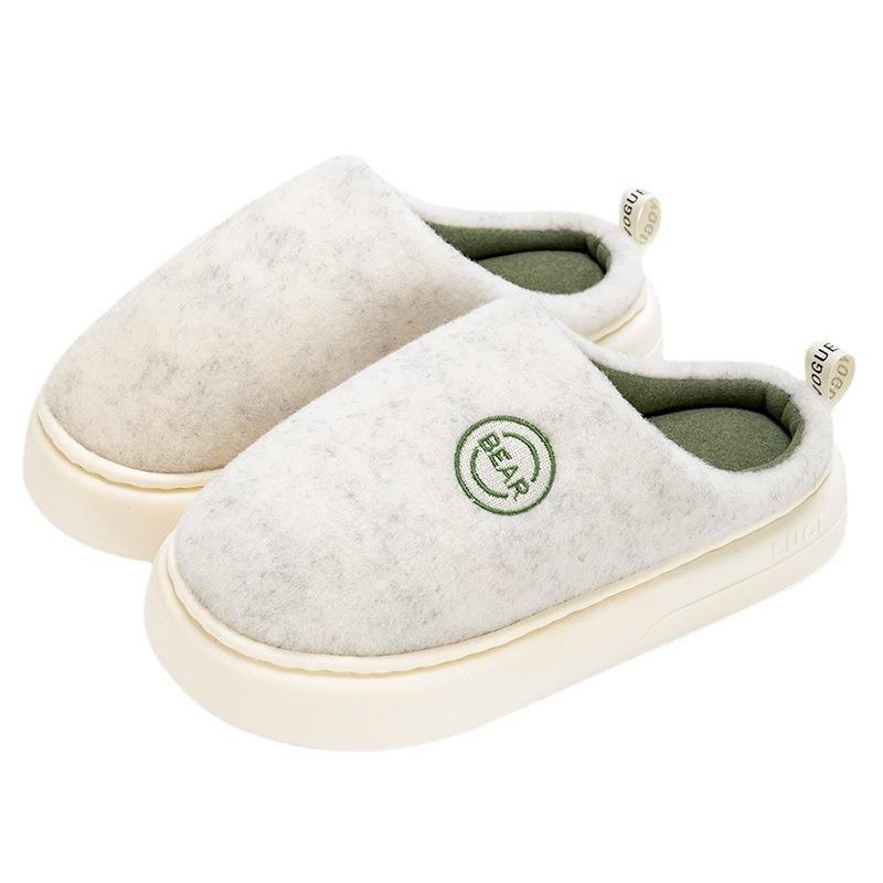 Latex Cotton Slippers Women's Autumn and Winter Indoor Home Warmth Thickened Soft Bottom Velvet Couple Cotton Slippers Men