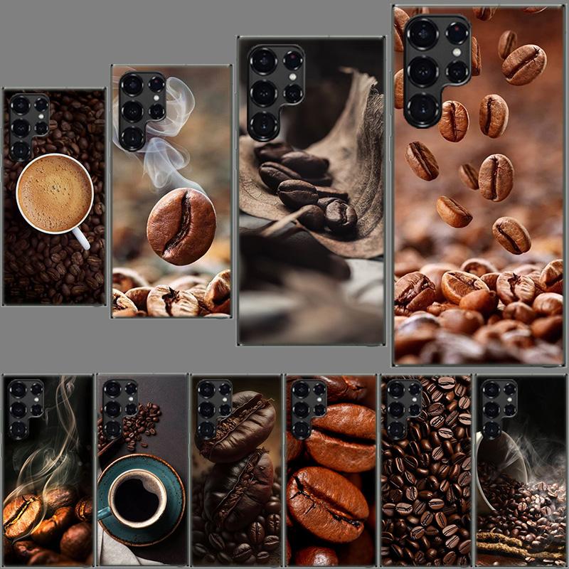 Newly Baked Coffee Beans Phone Case For Samsung Galaxy S24 S23 S21 S20 FE S22 S26 Ultra S25 Edge S10 Plus Cover Clear TPU Capa S