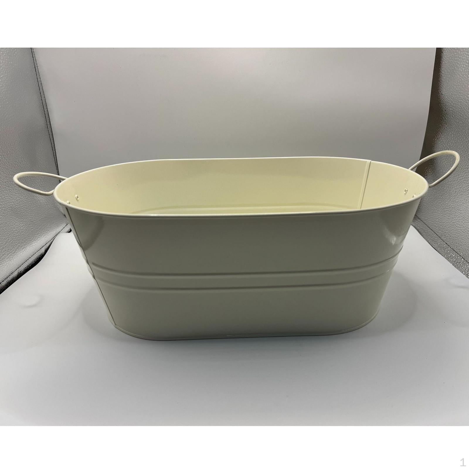 Galvanized Beverage Tub Ice Bucket Portable Lightweight for Bar Hotel Restaurant Parties Beer белый