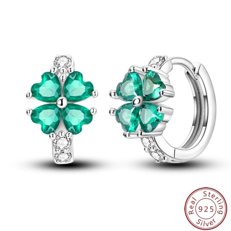 Genuine Copper Four-Leaf Clover Green Clover Pendant Piece Bead Elements Suitable For Authentic Decorative Charms Bracelet Style Women Jewelry