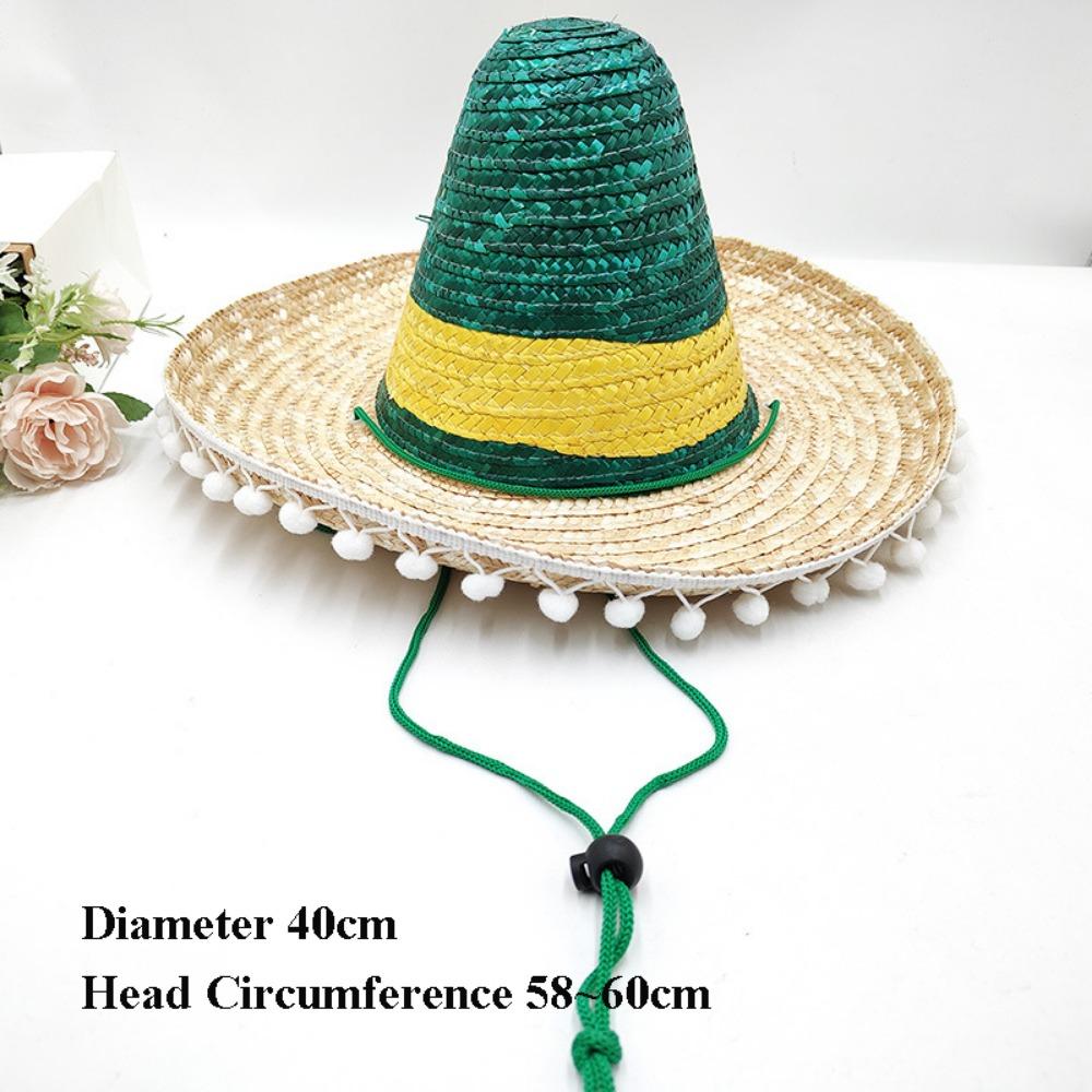 Unisex Mexican Beach Hat Sunscreen 58~60cm Sunscreen Hat Children's Performance Flavors Halloween Hat Men Women Outdoor
