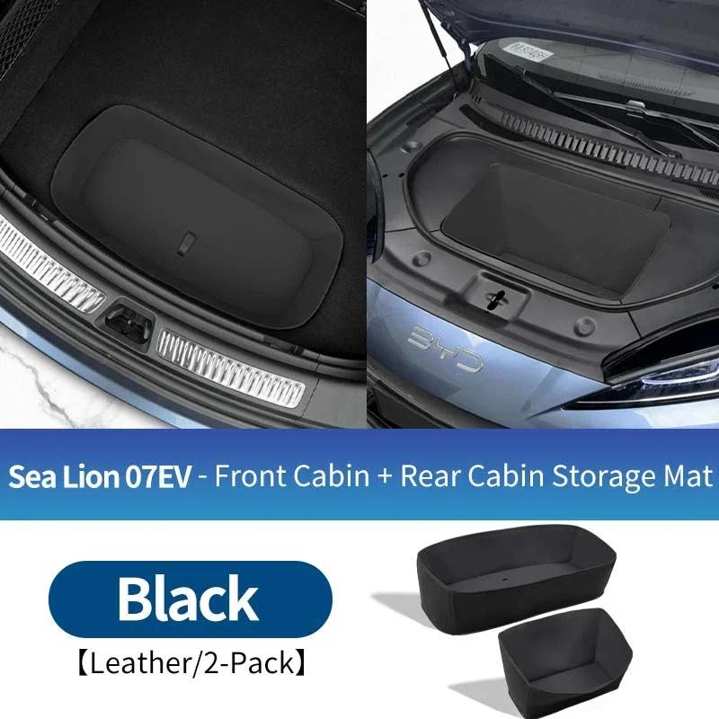 For BYD SeaLion 07 EV Car Front Trunk Hood Storage Mat Leather Organizer Protection Pad Anti-slip Shock Absorption Accessories