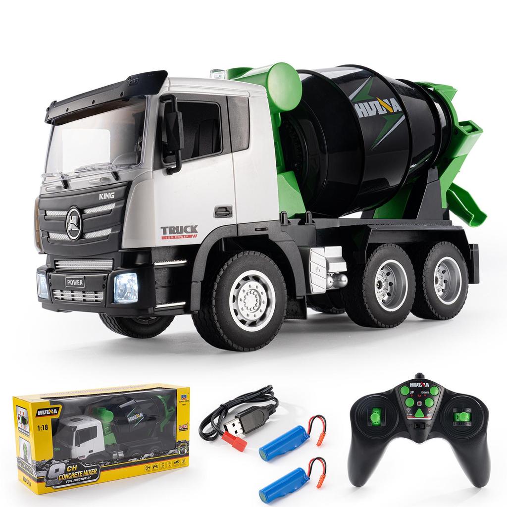 Huina 1557 1:18 neun-Kanal Fernbedienung Mischer Lkw Elektrische Engineering Lkw Für Jungen Geburtstag Geschenke