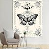 Avinyl Black and White Butterfly Tapestry for Bedroom, Vintage Flower Large Moon Tapestries Wall Hanging, Cute Tarot Poster for